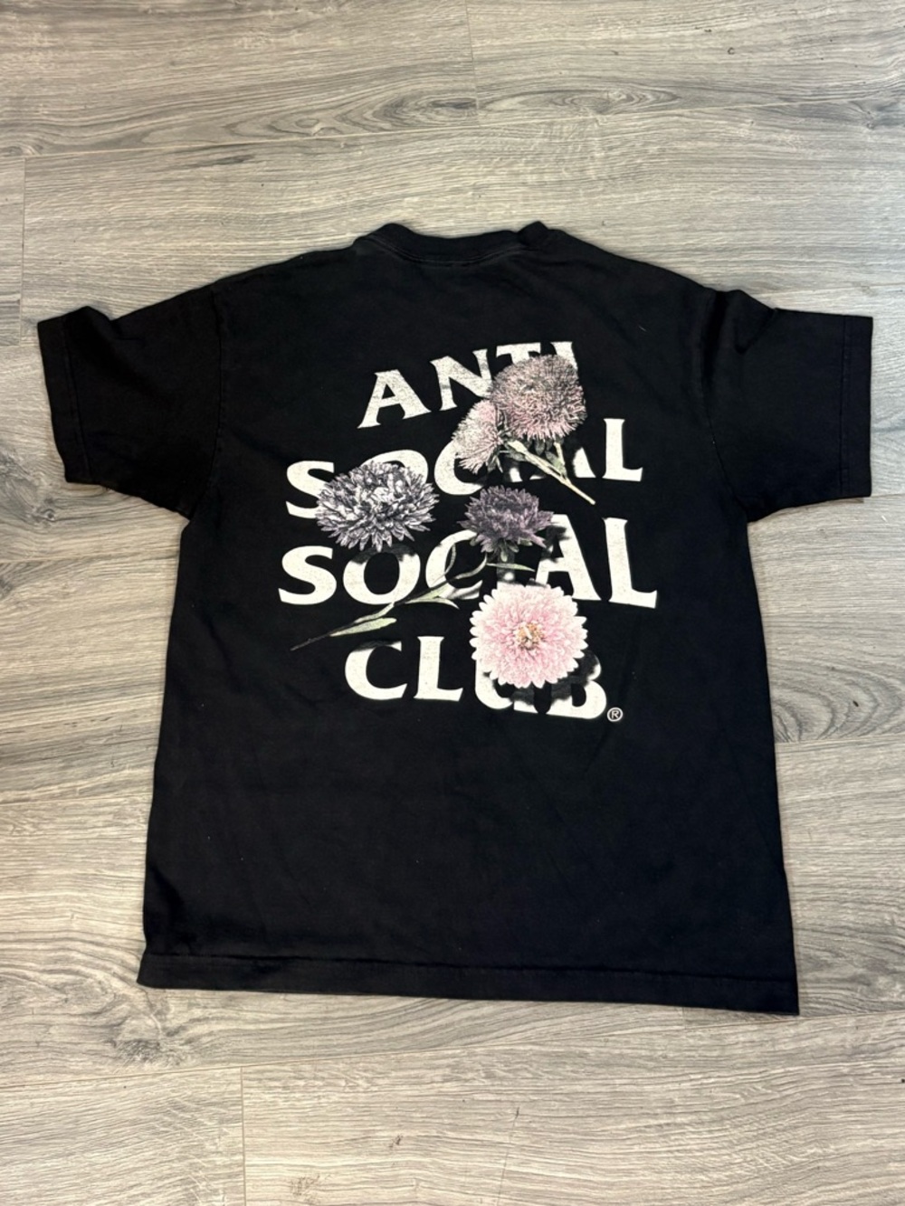 Anti Social Social Club Black Tee with White Interior Logo